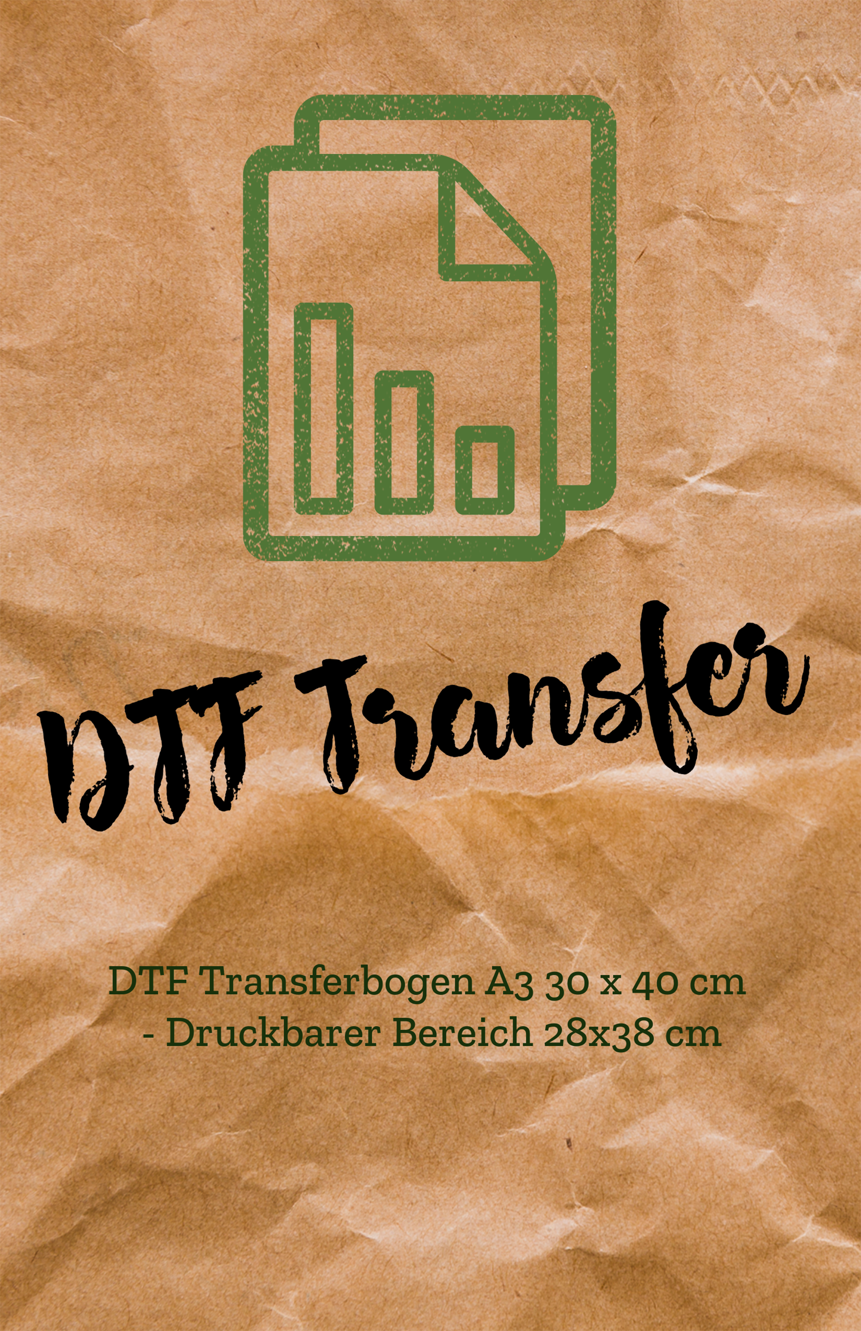 DTF (Direct to Foil) Transfer Format 28 x 38 cm Transferdruck Hot Peel